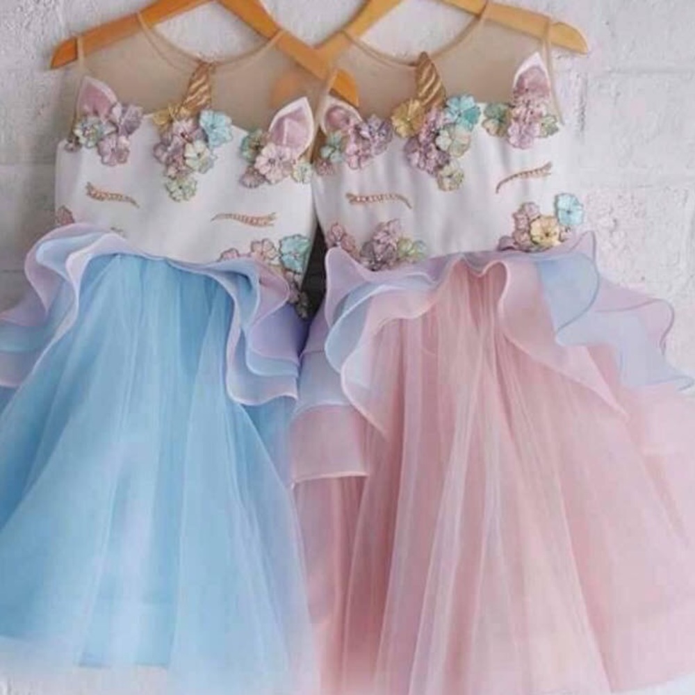 Pink unicorn dress and matching headband